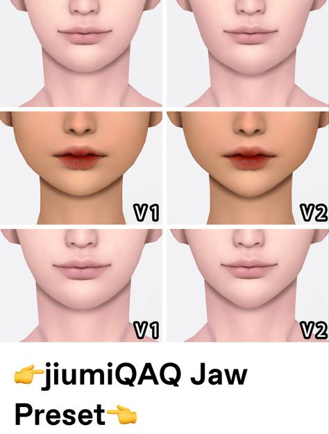 (Not my post) Sims 4 Anime Skin Overlay, Sims 4 Cc Chin Preset, Sims 4 Big Eye Presets, Sims Jaw Presets, Jaw Presets Sims 4, Sims 4 Cc Jaw Preset, Sims 4 Cc Bandages Face, Sims 4 Features, Sims 4 Teeth Cc Braces