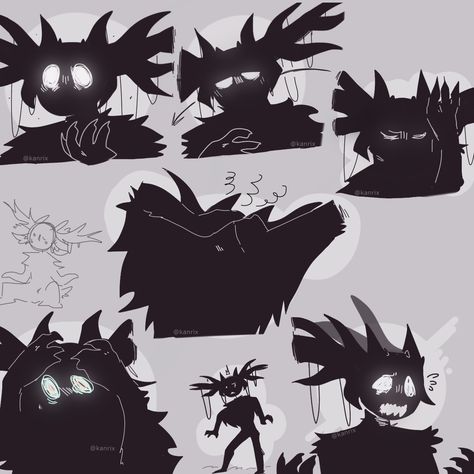 Monster Oc Inspiration, Shadow Creature Art Cute, Shadow Monster Oc, Shadow Creature Oc, Black Creature Art, Sheep Demon Oc, Cute Shadow Creature, Void Creature Concept Art, Shapeshifter Oc Art