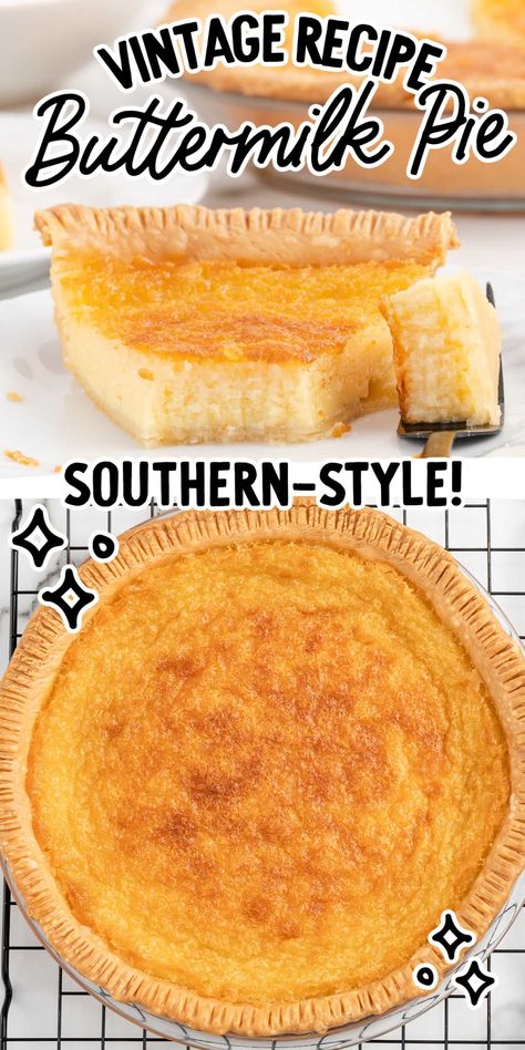 Our creamy buttermilk pie is an old-fashioned Southern classic that is easy to make and perfect for a treat. Easy Flaky Pie Crust, Southern Buttermilk Pie, Buttermilk Pie Recipe, Chocolate Chip Pie, Buttery Pie Crust, Buttermilk Pie, Flaky Pie Crust, Christmas Food Dinner, Homemade Hot Chocolate