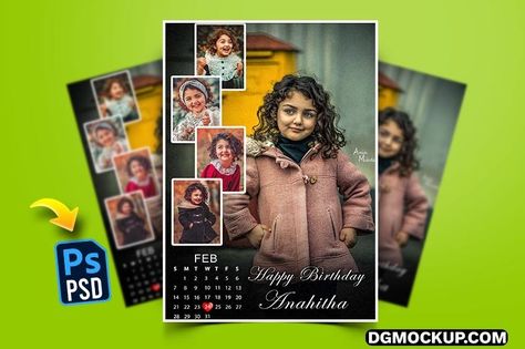 12X18 Birthday Photo Collage Frame with Calendar PSD - DG MOCKUP College Birthday, Love Photo Collage, Creative Snaps, Photo Collage Frame, Creative Snaps For Snapchat, Social Media Mockup, Birthday Photo Collage, Happy Birthday Design, Birthday Collage