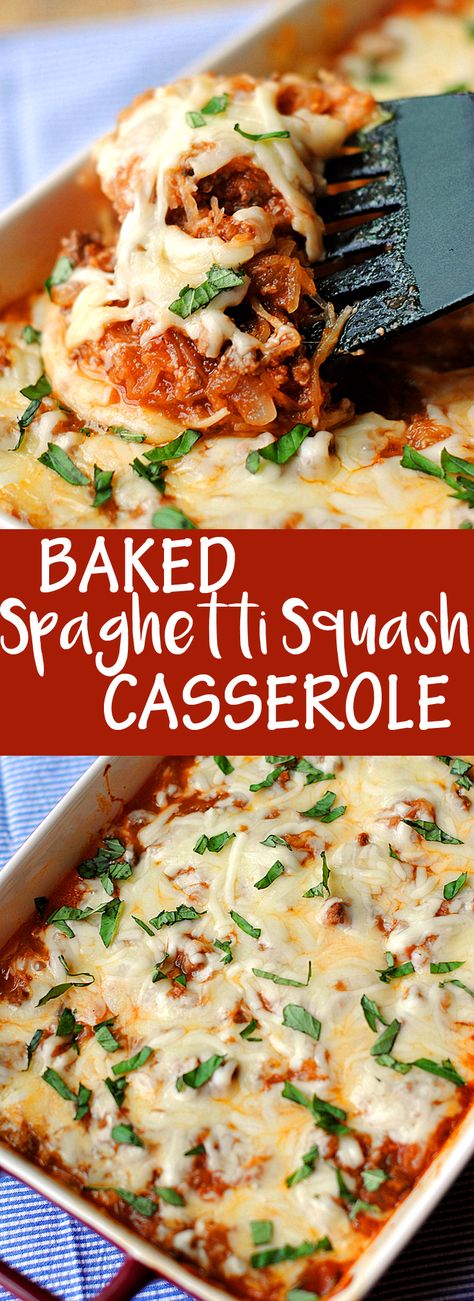 Baked Spaghetti Squash Casserole - Eat Yourself Skinny Baking Spaghetti Squash, Baked Spaghetti Squash Casserole, Spaghetti Squash Casserole, Baked Spaghetti Squash, Baked Squash, Spaghetti Squash Recipes, Squash Casserole, Baked Spaghetti, Paleo Dinner