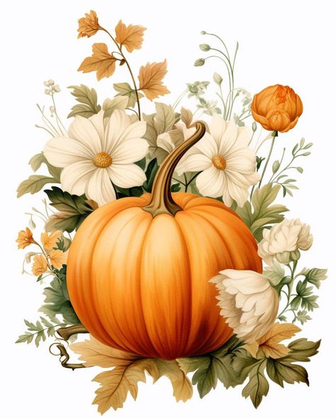 Thanksgiving Inspiration, Pumpkin Clipart, Watercolor Pumpkins, Pumpkin Png, Mosaic Crafts, Fall Thanksgiving, Painting Kits, Digital Art Prints, Happy Thanksgiving