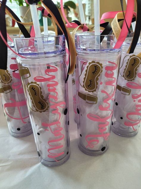 Slumber Party, Personalized Skinny Tumbler, Birthday gift, Sleep Over gift, Party Favor, spa party, Finger nail polish, slumber party fun Adult Slumber Party, Sleepover Party Favors, Slumber Party Favors, Birthday Sleepover Ideas, Slumber Party Birthday, Birthday Things, Girl Spa Party, Sleepover Birthday Parties, Spa Birthday Parties