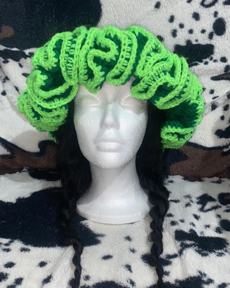 Green hat with neon green highlights $4000JMD . . . . . . . #CrochetHat #Handmade#CrochetLove#CrochetAddict #CrochetFashion#CrochetLife#CrochetArt#CrochetPattern #CrochetDesign#HandmadeWithLove#HandmadeFashion #YarnLove#YarnAddict#DIYFashion#WinterFashion#FallFas hion#WarmAndCozy#MadeWithLove#crafty #InstaCrochet Neon Green Highlights, Green Highlights, Green Hat, Green Hats, Crochet Fashion, Crochet Designs, Neon Green, Sandals Heels, Winter Fashion