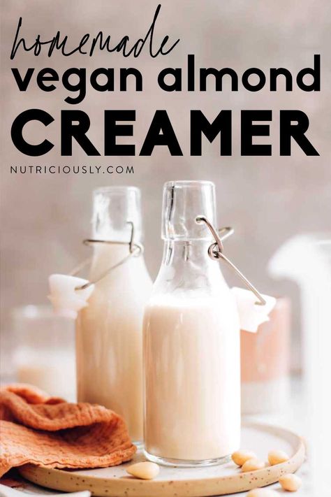 Oat Milk Creamer, Vegan Coffee Creamer, Healthy Coffee Creamer, Vegan Creamer, Almond Creamer, Oat Milk Recipe, How To Make Oats, Coffee Creamer Recipe, Creamer Recipe