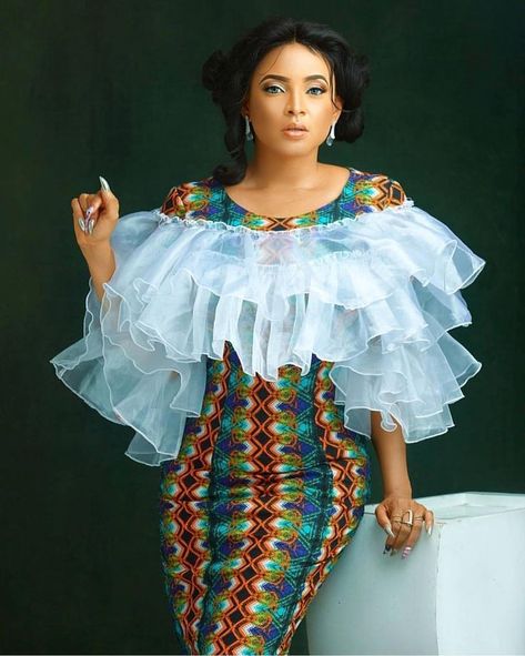 ANKARA X ORGANZA TREND.. The organza fabric is back in the… | by Aisha Abubakar | Medium Africa Outfits, Ankara Outfits, Ankara Clothing, Ankara Short Gown Styles, Ankara Long Gown Styles, African Tops, African Lace Styles, Project Work, Lace Gown Styles