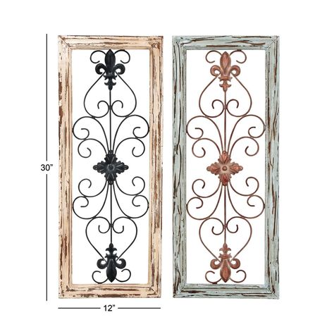 "Set of 2 Multi Colored Wood Rustic Wall Decor Create an excellent focal point on your walls paired with some cute accent tables, and level up your home with this amazing wall Decor. It makes a great centerpiece over your sofa or in your dining room. Use the panels to add warmth and character to your den or entryway. Hardware on the back allows for easy hanging. Suitable for indoor use only. The set includes two panels. Rustic theme. Hardware on the back allows for easy hanging. This item comes Rustic Wood Wall Decor, Metal Wall Panel, Wooden Wall Panels, Rustic Wood Walls, Wall Decor Set, घर की सजावट, Rustic Wall Decor, Wood Wall Decor, Rustic Walls