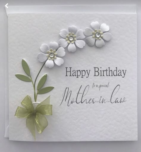 Cards Handmade Ideas Creative, Elegant Birthday Cards, Handmade Greeting Cards Ideas, Ladies Birthday Cards, Flower Cards Handmade, Flower Card Ideas, Flower Birthday Card, Thanks Cards, Birthday Card Handmade