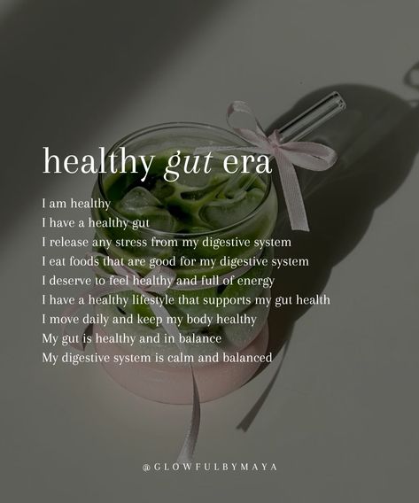 healthy gut affirmations • affirmations for a healthy gut and to heal your body #healing #selflove #selfcare #lawofassumption #highestvibration • glowfulbymaya Healthy Body Affirmations, Heal My Gut, Heal Gut, Healthy Colon, Body Inflammation, Gut Health Recipes, Gratitude Journal Prompts, Health Affirmations, Healing Affirmations