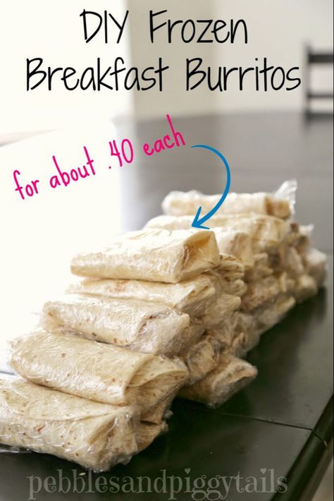 DIY Frozen Breakfast Burritos | Making Life Blissful Diy Frozen Breakfast, Frozen Breakfast Burritos, Freeze Breakfast, Easy Burritos, Breakfast Burritos Frozen, Diy Breakfast, Freezable Meals, Recipes Brunch, Make Ahead Freezer Meals