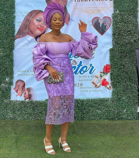 373 Likes, 1 Comments - AsoebiLadies Multi Concept®🇳🇬 (@asoebiladies) on Instagram: “Wedding guest!.. pls tag her💜💜#asoebiladies www.asoebiladies.com” Cord Lace Short Gown Styles, Lace Gown Styles For Wedding, Short Lace Gown, Cord Lace Gown Styles, Lace Short Gown Styles, Cord Lace Styles, Lace Styles For Wedding, Lace Dress Classy, African Bridesmaid Dresses