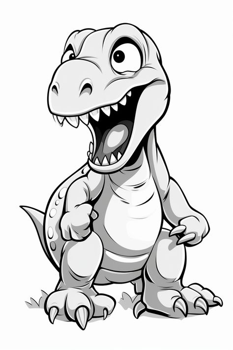 Cute T Rex Drawing, T Rex Drawing, T Rex Cartoon, Raja Ram, Dinosaur Sketch, Monster Coloring Pages, Dinosaur Drawing, Unique Coloring Pages, Dog Coloring Page