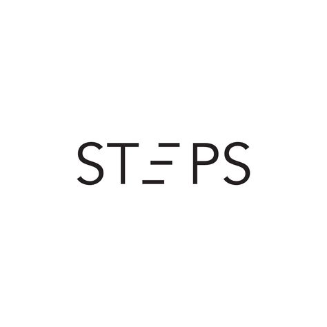 Type-based design, the type "Steps" with the letter "e" looking like actual steps. Very modern and a good sans-serif used font. Mode Logos, Fashion Logo Inspiration, Typographie Logo, Clever Logo Design, Logos Photography, Inspiration Typographie, Typographie Inspiration, Logo Monogramme, Typographic Logo Design