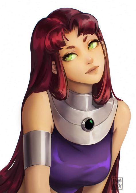 Star Fire Cosplay, Starfire Comics, Red Hair Cartoon, Starfire Dc, Titans Starfire, Robin Starfire, Teen Titans Starfire, Titans Fanart, Sonamy Comic