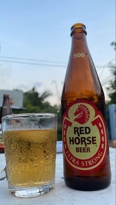 Redhorse Beer Aesthetic, Red Horse Beer Aesthetic, Filipino Alcohol Drinks, Redhorse Beer, Red Horse Beer, Best Junk Food, Drinks Pictures, Alcoholic Drinks Pictures, Character Tattoos