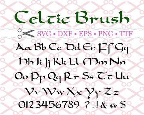 is a free Celtic font in SVG format. It is perfect for adding a touch of Celtic flair to your#gothicfonts #tattoofonts #inkedletters #darkcalligraphy #tattoolettering Celtic Calligraphy, Chest Tattoo Fonts, Irish Font, Tattoo Writing Fonts, Fonts 2024, Font Gothic, Letters Cursive, Celtic Fonts, Jersey Font