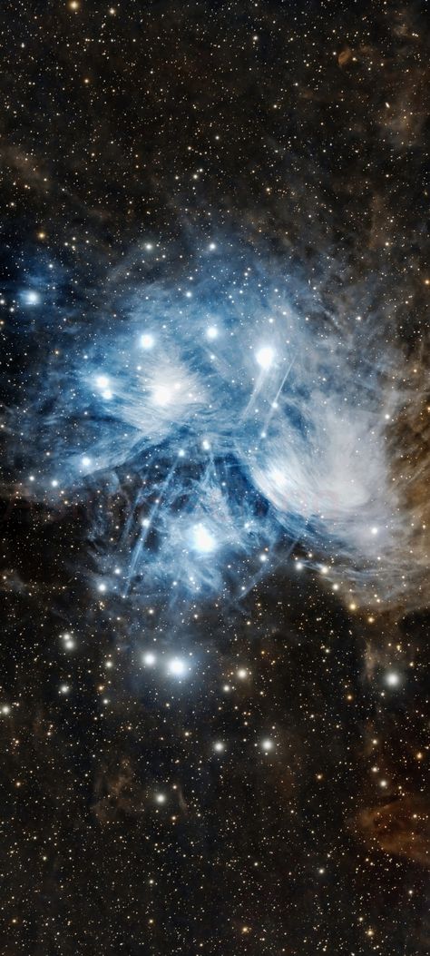 M-45 Pleiades Open Cluster by Clemens Fischer cropped mobile wallpaper 1080x2400 Hubble Space Telescope Pictures, Star Clusters, Galaxy Images, Space Phone Wallpaper, Nebulas, Star Cluster, Space Stuff, World Beauty, Space Pictures