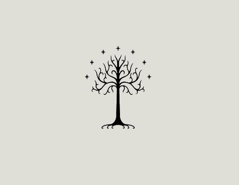 Lord Of The Rings Minimalist, White Tree Of Gondor, Lotr Tattoo, Lord Of The Rings Tattoo, Rings Minimalist, Movie Tattoos, Tolkien Art, Minimalist Posters, Ring Tattoos