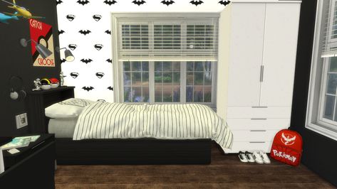 Click on the photo to check out the speed build video or go to https://modelsims4.tumblr.com/post/174053604632/the-sims-4-boys-bedroom-family-house Sims 4 Boy Room Cc, Sims 4 Boys Room, Sims 4 Kids Room, Boys Bedroom Sets, Urban Rooms, Sims Furniture, Boys Bedroom Themes, Room Boys, Trendy Interior Design