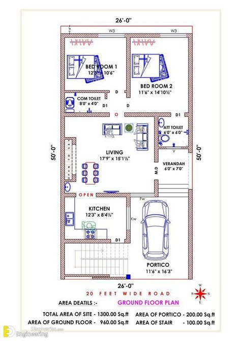 30x50 House Plans East Facing, House Plans East Facing, 1200sq Ft House Plans, Smart House Plans, 30x50 House Plans, South Facing House, Budget House Plans, 20x40 House Plans, 30x40 House Plans