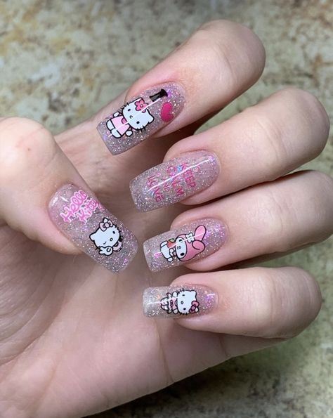 Nail Tutorial Videos, Kawaii Makeup, Colorful Nail Art, Hello Kitty Nails, Small Hand Tattoos, Hello Kitty Pictures, Nail Art Summer, Nail Tutorials, Trendy Nails