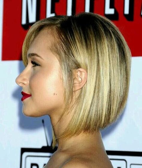 stacked bob hairstyles 2013 | Cute Stacked bob Haircut – Side View of Graduated Bob Hairstyle ... Sleek Short Hair, A Line Haircut, Kort Bob, Hayden Panettiere, Hair Styles 2014, Sleek Hairstyles, Short Blonde, Cut My Hair, Trendy Short Hair Styles