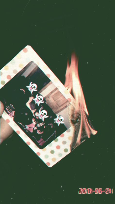 Burning Polaroid, 222 Design, Tat Ideas, Album Cover Art, Cover Art, Album Covers, Tatting, Playing Cards, Polaroid Film