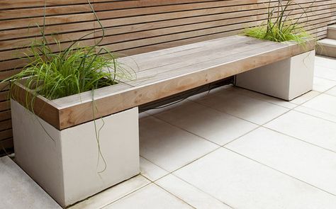 Planter Bench, Modern Garden Design, Building A Shed, Lego Instructions, Small Projects, Raised Bed, Garden Seating, Small Garden Design, Wooden Bench