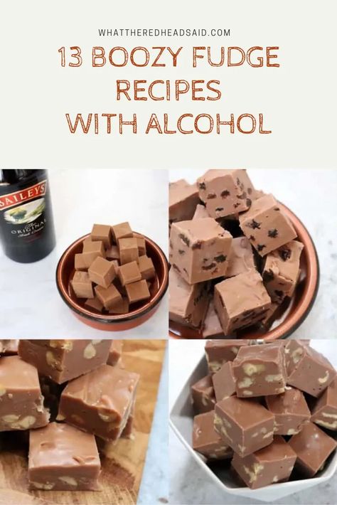 13 Boozy Fudge Recipes with Alcohol Alcohol Infused Treats, Moonshine Fudge Recipes, Easy Alcohol Dessert Recipes, No Bake Alcoholic Desserts, Alcohol Fudge Recipes, Bourbon Candy Recipes, Booze Fudge, Desserts With Liquor, Boozy Holiday Desserts