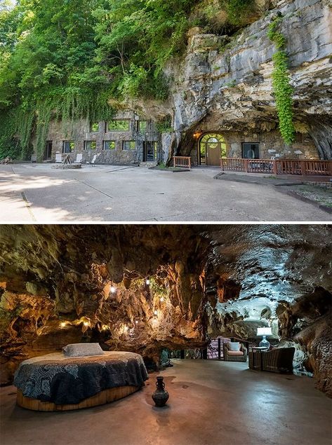 Beckham Creek Cave Lodge, Arkansas, United States Fantasyland Hotel, House In The Clouds, Fogo Island Inn, Nakagin Capsule Tower, Treehouse Point, Unusual Hotels, Cave Hotel, Museum Hotel, Crazy House