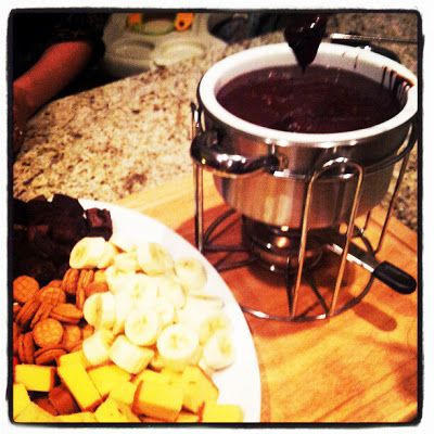 "Melting Pot" Chocolate Peanut Butter Fondue Chocolate Peanut Butter Fondue Recipe, Milk Chocolate Fondue, Melting Pot Recipes, Fondue Restaurant, Dessert Fondue, Chocolate Fondue Recipe, Fondue Night, Fondue Recipes Cheese, Fondue Recipes