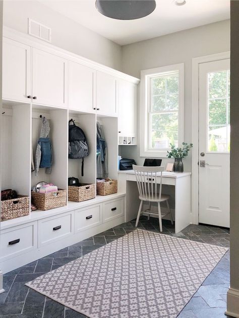 Back to Campus with The Home Depot | Life On Cedar Lane #mudroom #interiordesign #interiordesignideas #homedesign #interiordecor #homedesignideas #interiorinspiration #homedecor #customdesign #customhome #homeremodel #design Life On Cedar Lane, Kids Locker, Paint Guide, Mudroom Makeover, Mudroom Lockers, Mudroom Entryway, Upstairs Loft, Mud Room Storage, Mudroom Design