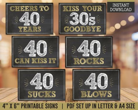 Diy 60th Birthday, Cheers And Beers To 40 Years, Cheers To 40 Years, 40 Birthday Signs, 60th Birthday Party Decorations, 40th Birthday Party Decorations, 50th Birthday Party Decorations, Birthday Signs, Chalk Sign