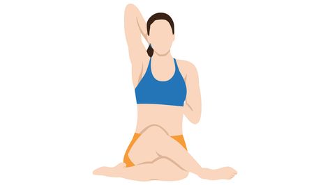 Cow Face Pose (Gomukhasana) - Gym Geek Cow Face Pose Yoga, Hip Opening Stretches, Cow Face Pose, Face Pose, Hip Flexor Exercises, Yoga Images, Fish Pose, Cow Face, Lotus Pose