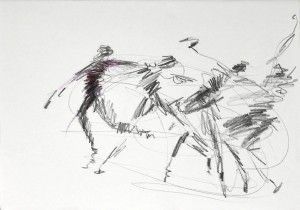 Movement Art Drawing Ideas, Motion Drawing Sketches, Body Movement Drawing, Clown Outline, People Dancing Drawing, Movement Sketch, Charlotte Spencer, Dancing Sketch, Drawing Dance