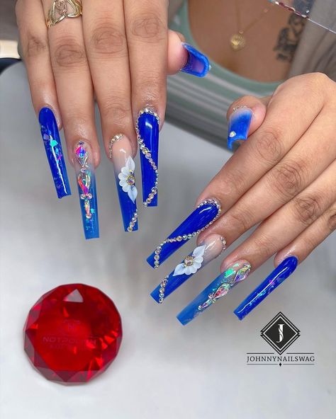 Johnny “Swagger” Nguyen on Instagram: “Start off the new year with this luscious royalty blue “M-119” from Notpolish 💅🏼 @kathiiee.xx @worldofglitterltd use code “SWAG10”…” Nails Arts, Fire Nails, Nail Arts, Girls Life, Aaliyah, Royalty, Nail Art, Coding, Nails