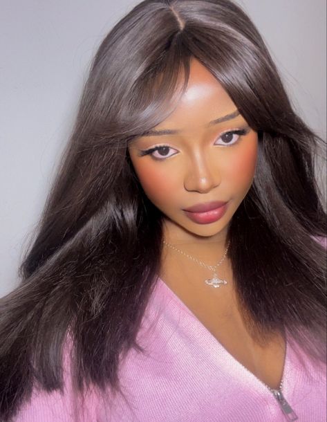 Coquette Makeup Black Women, Natural Pink Makeup, Dolly Makeup, Doll Face Makeup, Humanized Disney, Aesthetic Street, Soft Makeup Looks, Douyin Makeup, Kawaii Makeup