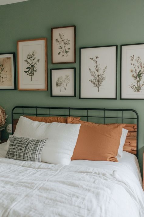 Get the perfect sage green farmhouse look in your bedroom using these quick tips and tricks. Cottage Core Bedroom Aesthetic, Sage Green Farmhouse Bedroom, Green Farmhouse Bedroom, Sage Green Farmhouse, Cottage Core Bedroom, Green Bedroom Walls, Green Farmhouse, Persian Decor, Sage Green Bedroom