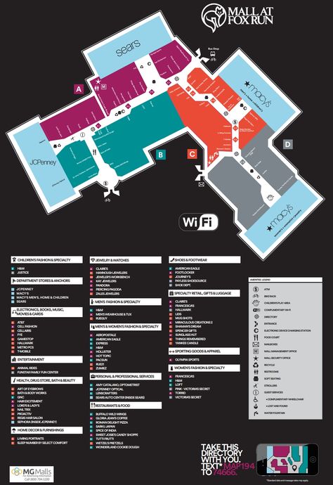 The Mall at Fox Run shopping plan Mall Map, School Signage, Zoo Map, Shopping Mall Architecture, Wayfinding Signs, Navigation Map, Directory Design, Hospital Interior, Retail Park