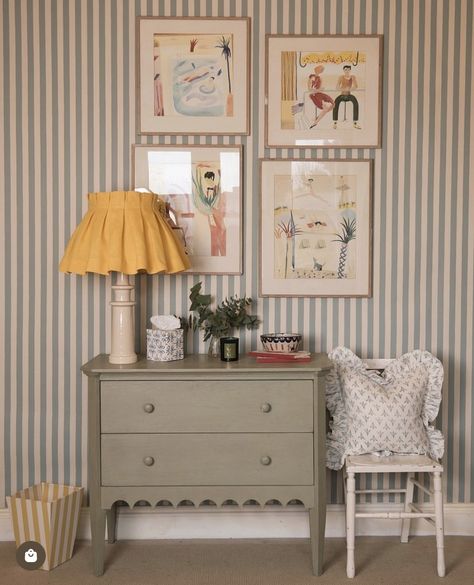 Alice Palmer, Bedroom Scene, Big Girl Bedrooms, Stripe Wallpaper, Perfect Bedroom, Nursery Baby Room, Striped Wallpaper, Big Girl Rooms, Chic Bedroom