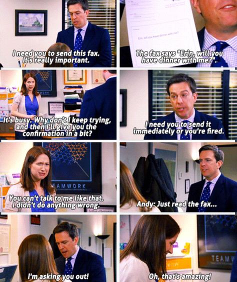 Andy and erin Andy And Erin The Office, Andy And Erin, The Office Andy, The Office Quotes, Office Jokes, Office Memes, Office Quotes, Office Humor, Dear Lord