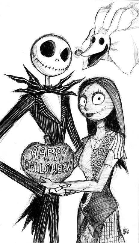 smudgeandfrank: HAPPY HALLOWEEN EVERYONE!! DAY 31 of my #disney inspired #inktober goes to Jack, Sally, and Zero from the Nightmare Before Christmas! This is one of my all time favorite movies and this drawing is a tribute to the amazing Tim Burton. His works have inspired me for so long and I hope I did these characters justice. <3 And with that my Inktober is complete! :D Thank you all so much for all of your support with this project. I hope you have all liked the drawings I’ve made and b Nightmare Before Christmas Drawings, Christmas Sketch, Nightmare Before Christmas Tattoo, Nightmare Before Christmas Wallpaper, Nightmare Before Christmas Decorations, Games Christmas, Christmas Drawings, Christmas Tattoo, Heart Drawing