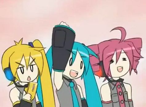 Triple Baka (Vocaloid) Triple Baka, Gender Flags, Akita, Hatsune Miku, Vocaloid, Animated Gif, Cool Gifs, Aurora Sleeping Beauty, Chibi