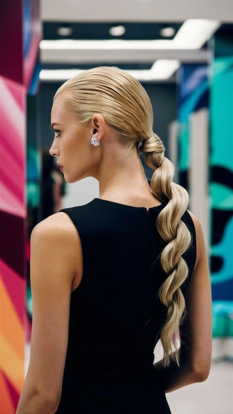 Top Female Haircuts for 2025 — Vicky Stouki - Vicky's Style Slick Back Bubble Braid Ponytail, Sleek Ponytail Hairstyles Classy, Sleek Bubble Ponytail, Slick Back Bubble Braid, Classy Ponytail Hairstyles, Punk Hair Accessories, Bubble Braid Ponytail, Voluminous Curly Hair, Summer Updos