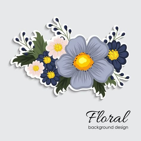 Floral element. sticker template | Premium Vector #Freepik #vector #background #pattern #flower #vintage Floral Elements Vector, Tag Sheets For Scrapbook, Floral Stickers Vintage Flowers, Flowers Stickers Printable, Flower Stickers Printable, Printable Flower Stickers, Flower Stickers Aesthetic, Cute Flower Stickers, Flowers For Scrapbook