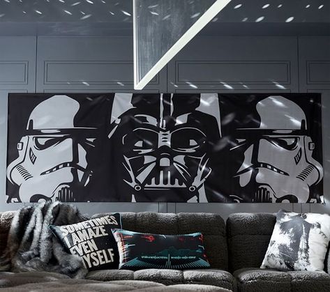 Star Wars Panoramic Wall Mural Decoracion Star Wars, Star Wars Bedroom, Pottery Barn Kids Backpack, Star Wars Room, Star Wars Han Solo, Star Wars Decor, Star Wars Quotes, Bedroom Murals, Star Wars Tattoo