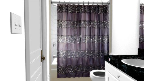 Shower Curtain Valance, Silver Shower Curtain, Luxury Shower Curtain, Silver Bathroom, Luxury Shower, Bath Accessories Set, Curtain Valance, Shower Liner, Shower Curtain Hooks