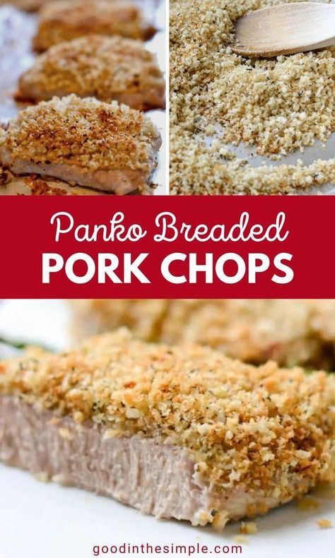 Panko Pork Chops Baked, Panko Breaded Pork Chops, Baked Boneless Pork Chop Recipes, Panko Pork Chops, Breaded Pork Chops Baked, Baked Boneless Pork Chops, Meals For Families, Easy Baked Pork Chops, Boneless Pork Chop Recipes