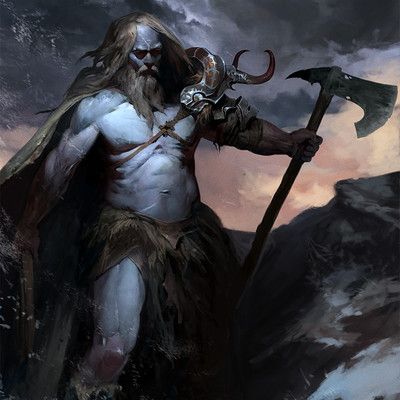 Igor sid half frost giant Frost Giant, Fantasy Collection, The Elder Scrolls, Fantasy Races, Fantasy Monster, Naha, Fantasy Warrior, Fantasy Rpg, Art And Illustration