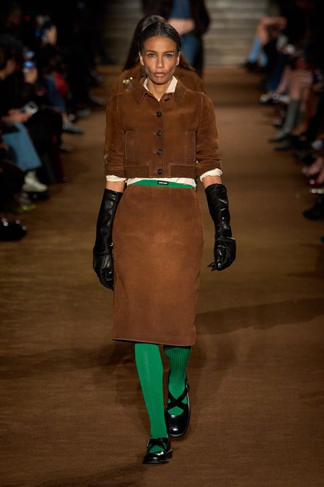 Miu Miu Fall 2024 Ready-to-Wear
https://www.vogue.com/fashion-shows/fall-2024-ready-to-wear/miu-miu/slideshow/collection#60 Fall Jacket Trends, Sheer Midi Skirt, January Jones, Burgundy Skirt, Fall Winter Trends, Nicky Hilton, Miuccia Prada, Winter Trends, Winter Tops